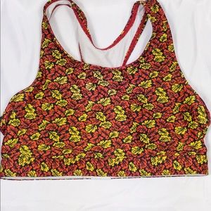 Fall leaf styled sports bra